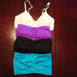 Bundle of 3 Bandeaus and 1 Lounge Bra